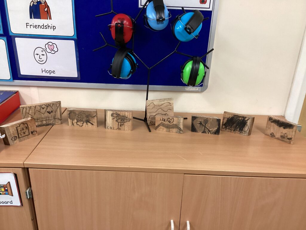 Stone Age Art Display at School